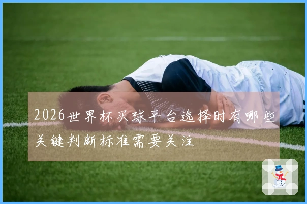 2026世界杯买球平台选择时有哪些关键判断标准需要关注